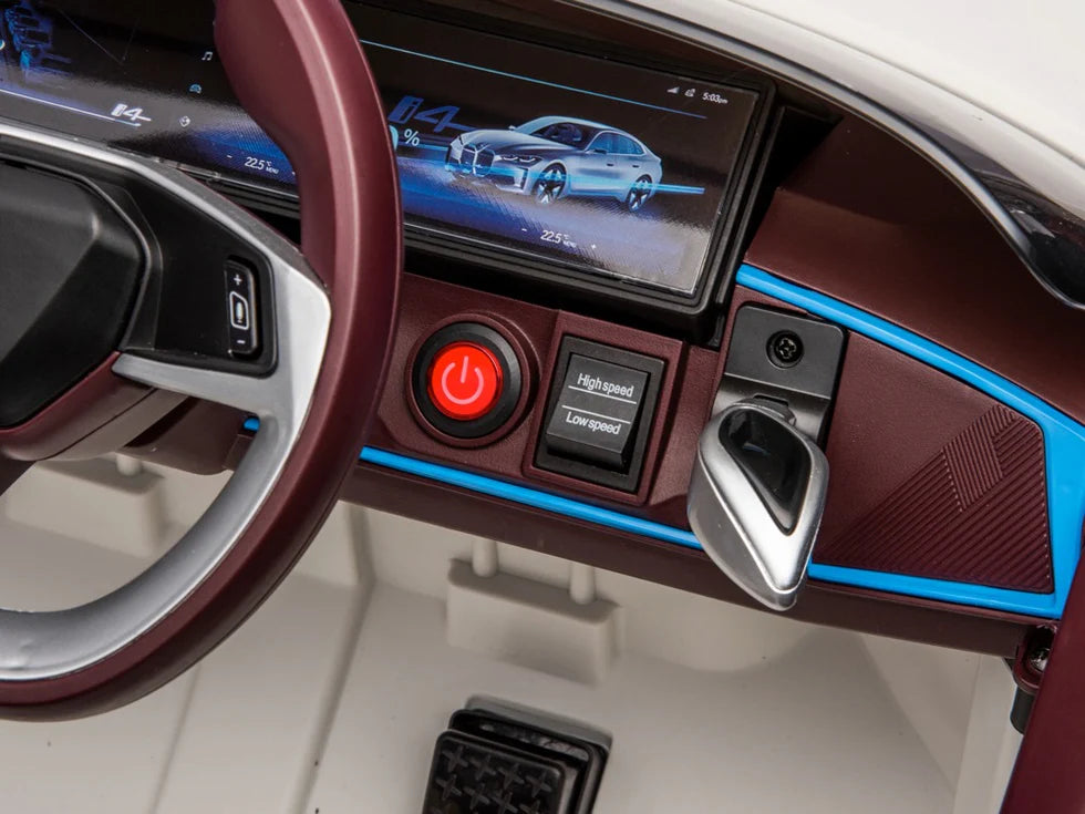BMW i4 24v elektrische kinderauto - Wit
